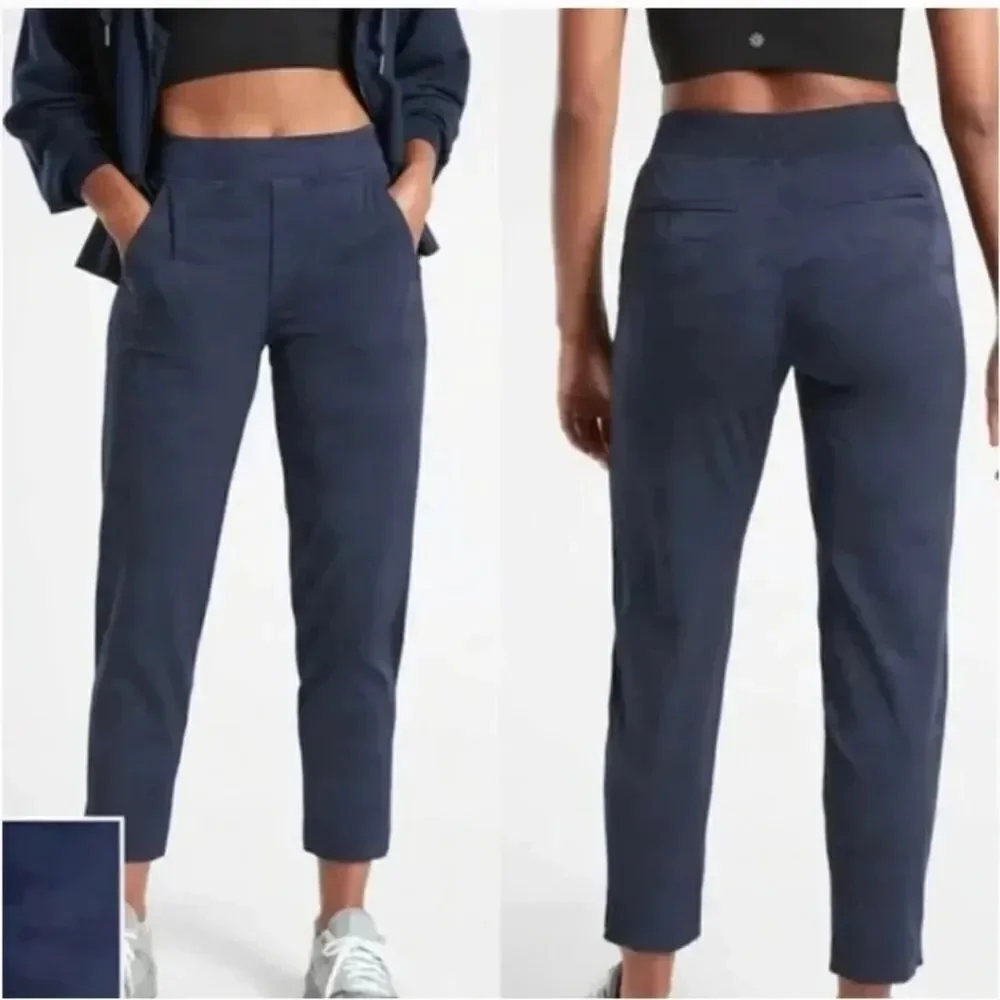 Athleta Brooklyn Ankle Pant Navy Joggers Size 8 - Picture 1 of 5